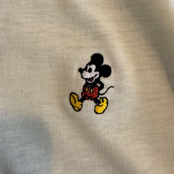 Vintage 80s Men's Disney Mickey Mouse Pale Yellow Polo Shirt, Size Large - Picture 3 of 8